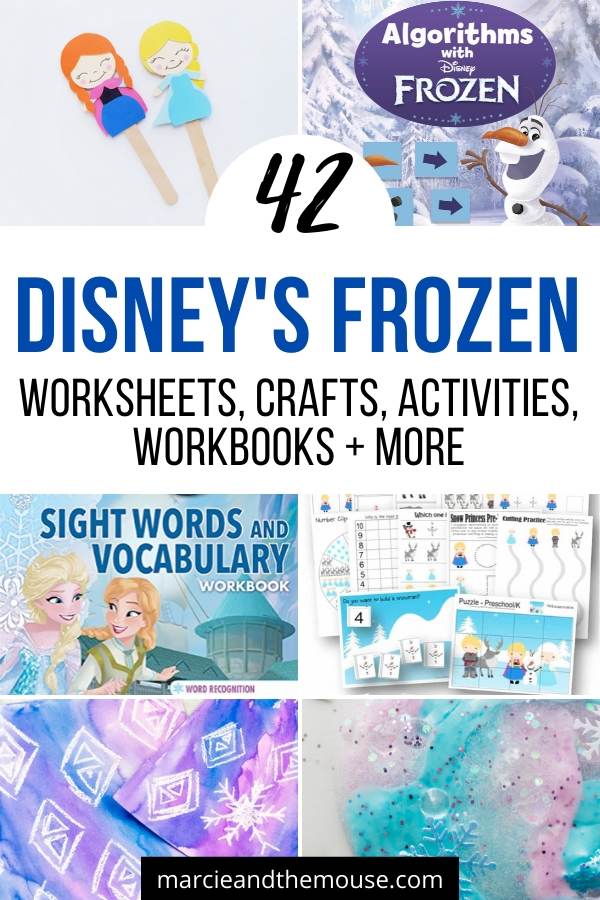 Frozen Crafts, Activities, Workbooks, Worksheets featured by top US Disney blogger, Marcie and the Mouse