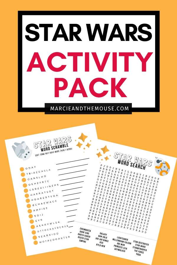 4 Super Fun Star Wars Activities in 1 FREE Printable Pack featured by top US Disney blogger, Marcie and the Mouse